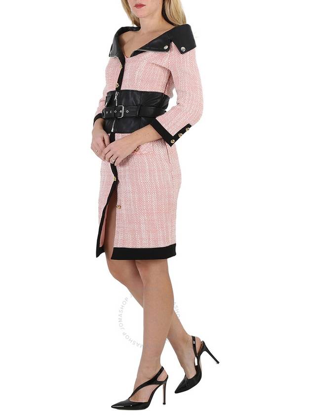 Moschino Pink Two-Tone Belted Minidress, Brand Size 40 (US Size 6) - MOSCHINO - BALAAN 2