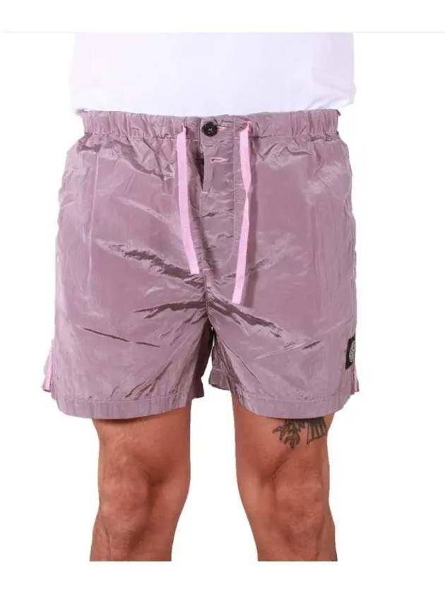 Men's Logo Patch Nylon Swim Shorts Rose Quartz - STONE ISLAND - BALAAN 3