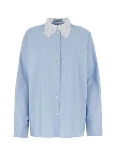 Fringe collar cotton shirt 271372 - PRADA - BALAAN 1