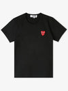 Women's Double Red Waffen Short Sleeve T-Shirt P1 T287 1 Black - COMME DES GARCONS PLAY - BALAAN 3