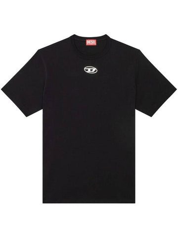 Metallic Logo Short Sleeve T-Shirt Black - DIESEL - BALAAN 1