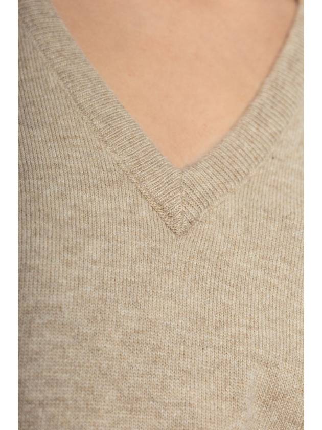 Maison Margiela Wool Vest With V-neck, Women's, Beige - MAISON MARGIELA - BALAAN 5