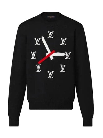 Clock Intarsia Knit Top Black - LOUIS VUITTON - BALAAN 1