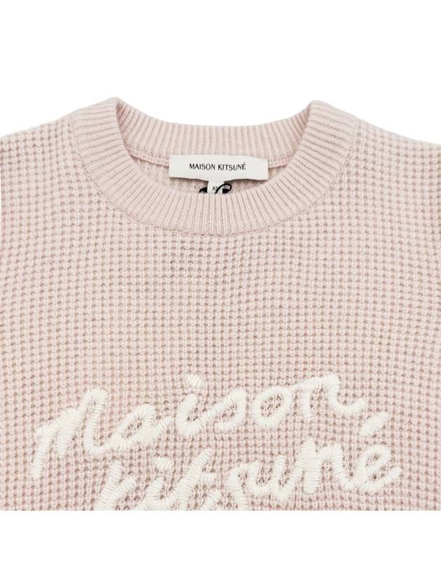 Handwriting Women's Waffle Knit LW00812 - MAISON KITSUNE - BALAAN 4