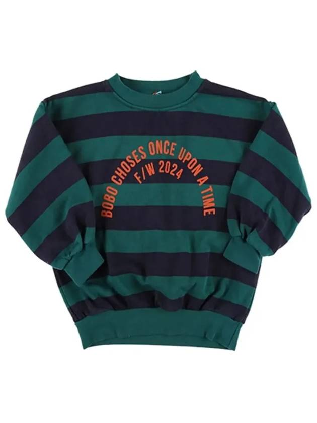 Kids Circle Logo Stripe Sweatshirt Green - BOBO CHOSES - BALAAN 5