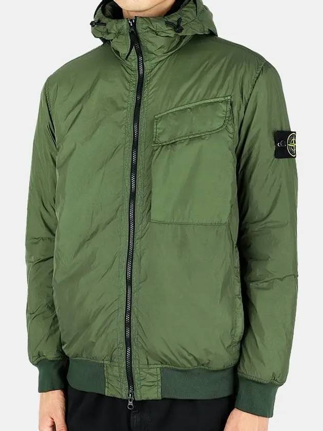 Wappen Patch Nylon Crinklips Hooded Jacket Green - STONE ISLAND - BALAAN 2