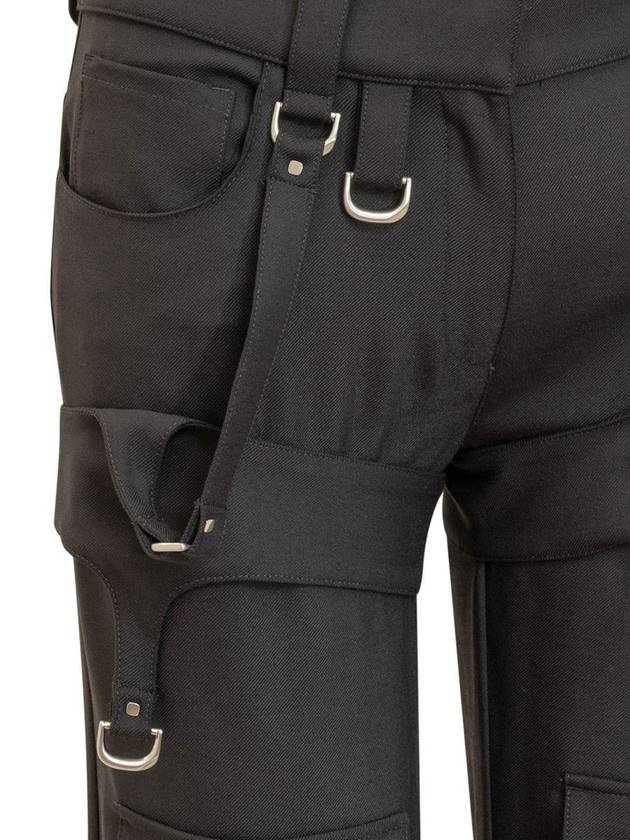 Black Virgin Wool Blend Cargo Zipper Pants OWCF020F23FAB0011000 B0560955680 - OFF WHITE - BALAAN 5