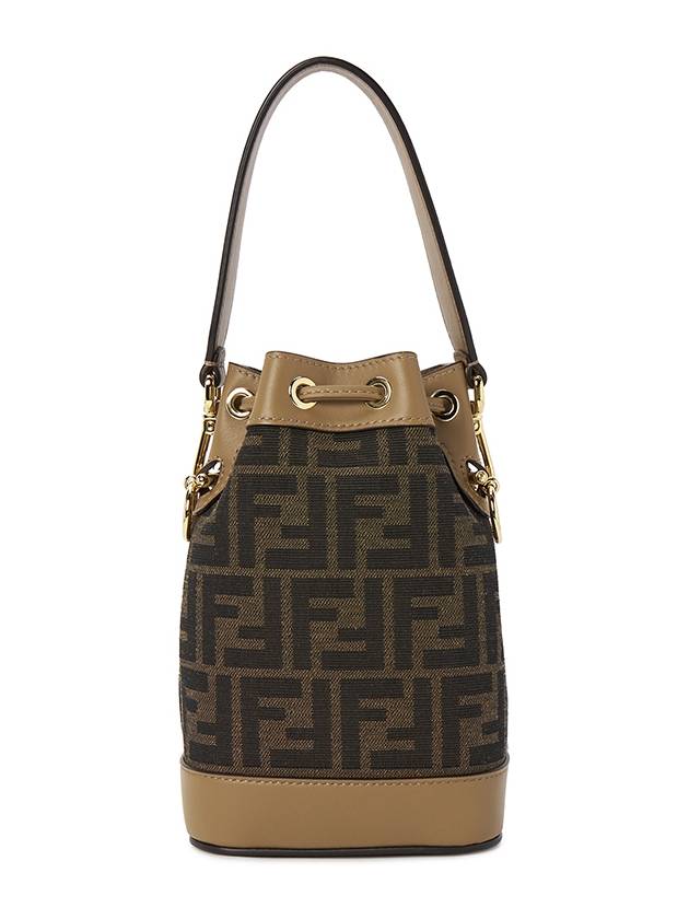 Mon Tresor FF Mini Fabric Bucket Bag Brown - FENDI - BALAAN 4