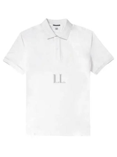 Men's Logo Patch Short Sleeve Polo Shirt White - CP COMPANY - BALAAN 2