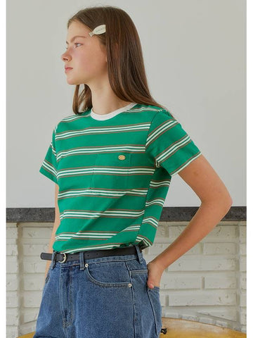 ANC STRIPE HALF T SHIRT GREEN - ANOETIC - BALAAN 1