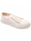 Canvas Low-Top Sneakers Ivory - AMI - BALAAN 5