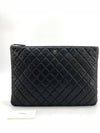 Chanel silver lambskin clutch large - PRADA - BALAAN 1