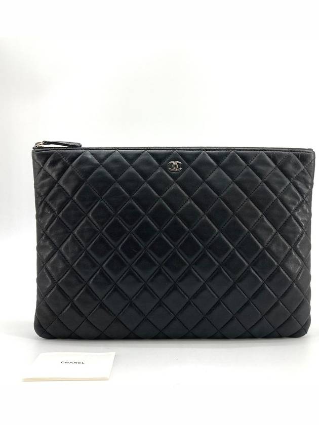 Chanel silver lambskin clutch large - PRADA - BALAAN 1