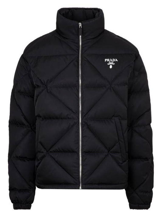 Re-Nylon Logo Quilted Puffer Padding Black - PRADA - BALAAN 1