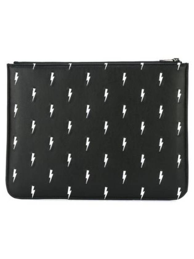 Lightning bolt embroidered clutch - NEIL BARRETT - BALAAN 1