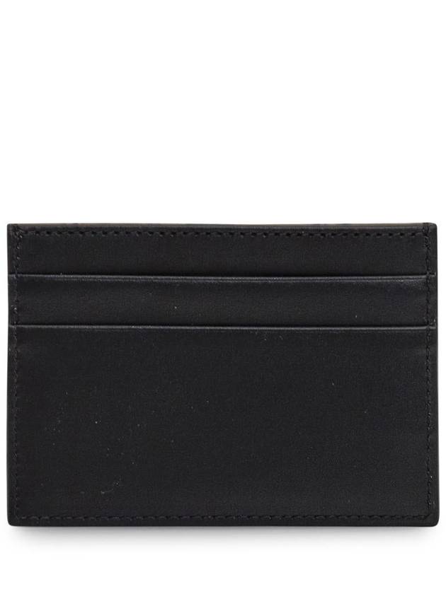 Raised Logo Calfskin Card Wallet Black - DOLCE&GABBANA - BALAAN 3