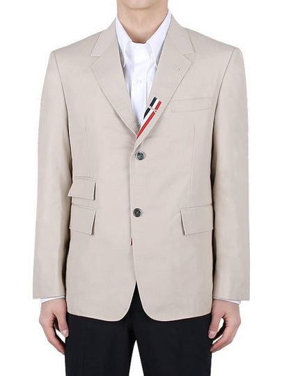 Typewriter Cloth Grosgrain Placket Sport Jacket Beige - THOM BROWNE - BALAAN 2