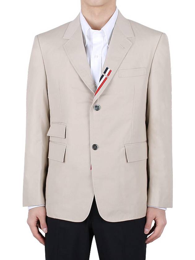 Typewriter Cloth Grosgrain Placket Sport Jacket Beige - THOM BROWNE - BALAAN 2