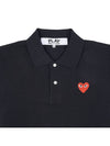 Men s Heart Waffen Polo T Shirt AZ P1T006 051 BLACK - COMME DES GARCONS - BALAAN 3