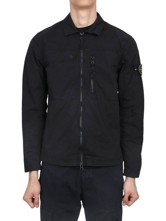 Supima Cotton Twill Stretch-TC Jacket Black - STONE ISLAND - BALAAN 3