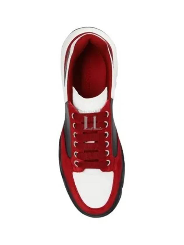 Color Block Leather Low Top Sneakers Red Black - ALEXANDER MCQUEEN - BALAAN 2