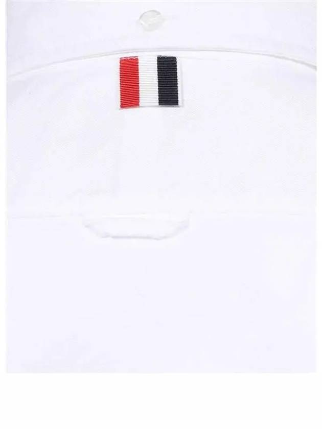 Men's Logo Patch Classic Cotton Long-Sleeve Shirt White - THOM BROWNE - BALAAN 7