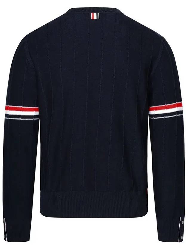 Wool Relaxed Pullover Knit Top Navy - THOM BROWNE - BALAAN 4