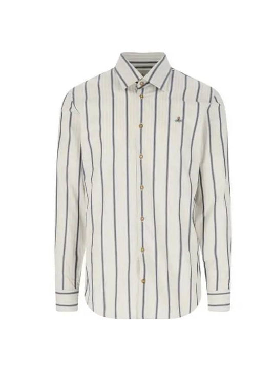 Ghost Striped Long Sleeve Shirt White - VIVIENNE WESTWOOD - BALAAN 1