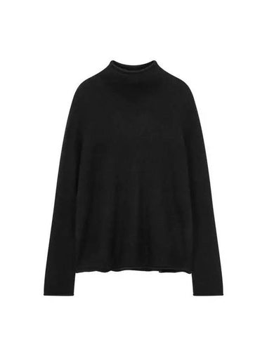 Women s Rolling Hem Cashmere Blend Knit Black 271468 - EMPORIO ARMANI - BALAAN 1