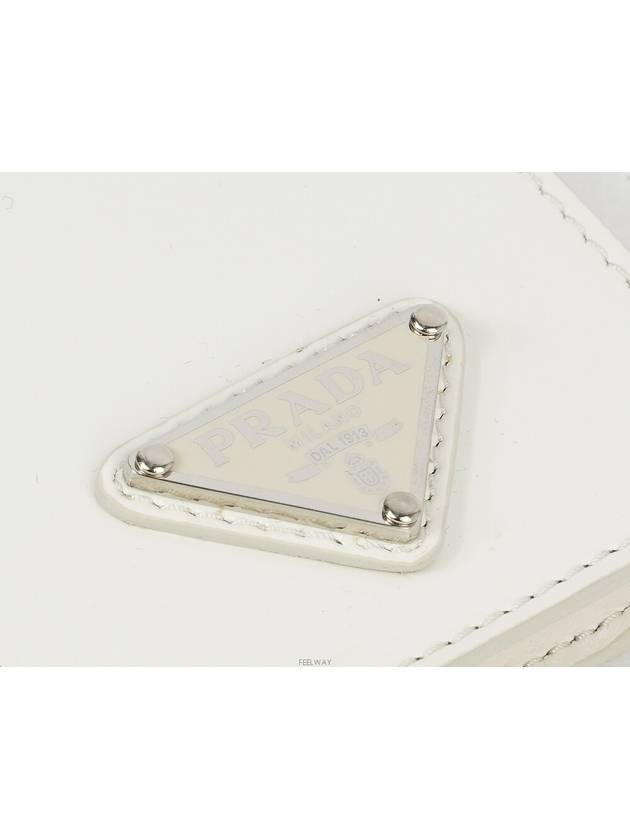 Brushed Leather Shoulder Strap Card Holder White 74472 - PRADA - BALAAN 5