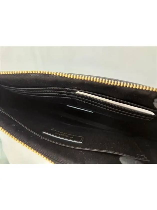 Men's Monogram Tiny Gold Grain Clutch Bag Black - SAINT LAURENT - BALAAN.