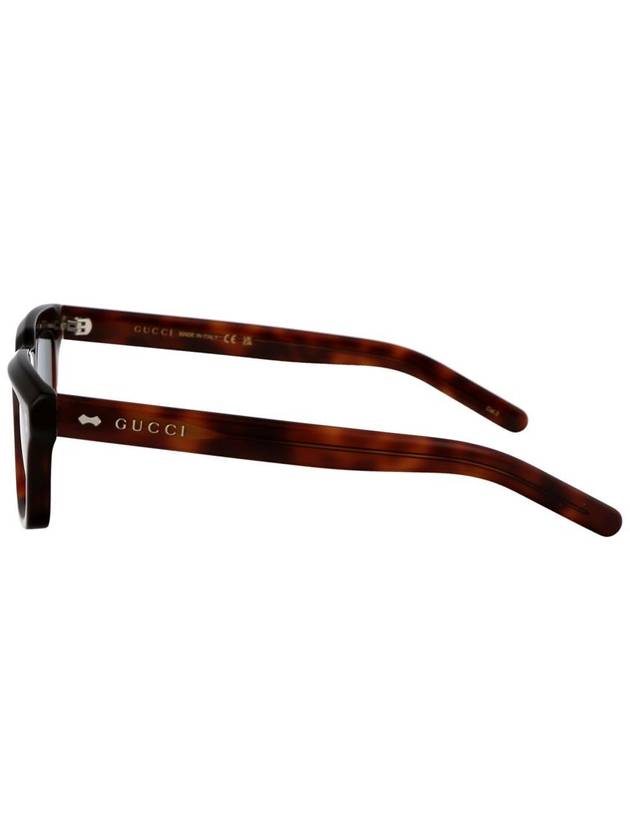 Eyewear Logo Rectangular Frame Sunglasses Dark Havana - GUCCI - BALAAN 4