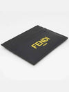 Logo Leather Card Wallet Black Yellow - FENDI - BALAAN 4