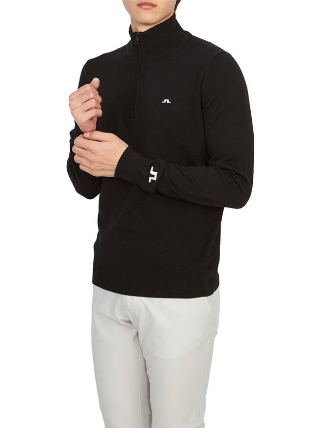 Kian Half Zip-Up Knit Top Black - J.LINDEBERG - BALAAN 6