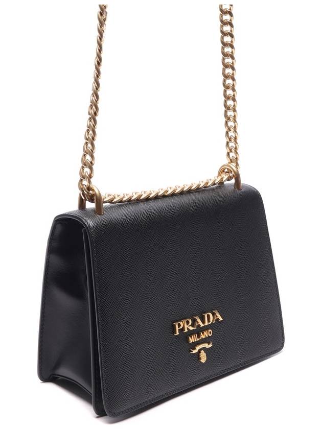 Saffiano Leather Chain Shoulder Bag Black - PRADA - BALAAN 4