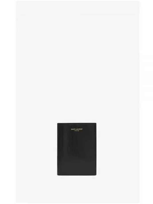 Paris Credit Coated Leather Card Wallet Black - SAINT LAURENT - BALAAN 2