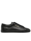 Andy Embossed Logo Leather Low Top Sneakers Black - SAINT LAURENT - BALAAN 2