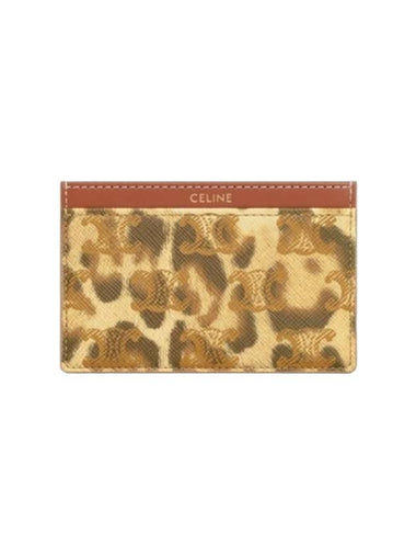 Triomphe Canvas Leopard Print Card Wallet Leopard - CELINE - BALAAN 1