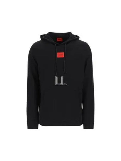 Center Logo Patch Hoodie Black - HUGO BOSS - BALAAN 2