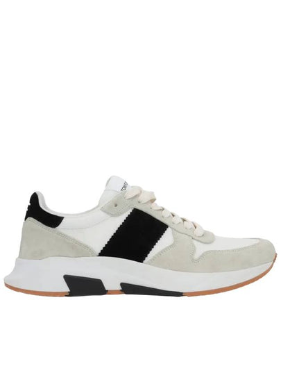 Suede Technical Fabric Jagga Low Top Sneakers Black White - TOM FORD - BALAAN 2