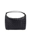 Intrecciato Small Leather Shoulder Bag Black - BOTTEGA VENETA - BALAAN 4