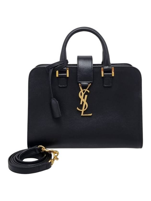 568853 Black Gold Monogram Mini Cabas Tote Bag Strap - SAINT LAURENT - BALAAN 1