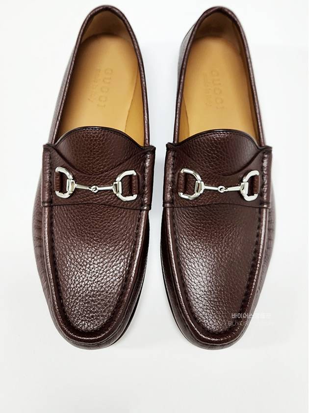 Horsesbit Nestor Grain Leather Loafers Cocoa - GUCCI - BALAAN 3