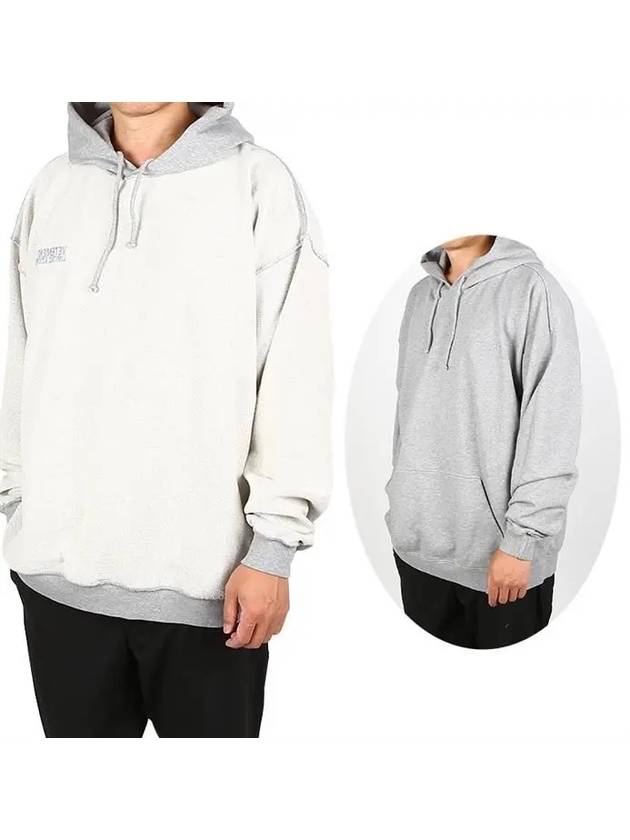 Inside Out Effect Drawstring Cotton Hoodie Grey - VETEMENTS - BALAAN 2