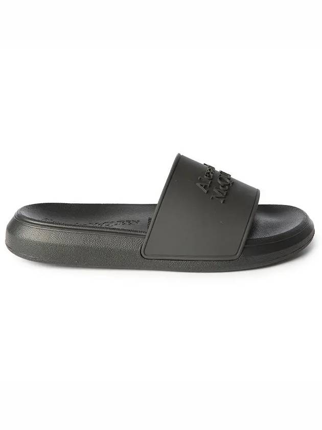 Women's Hybrid Signature Logo Rubber Slippers Black - ALEXANDER MCQUEEN - BALAAN 2