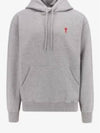 Heart Small Logo Hoodie Grey - AMI - BALAAN 2