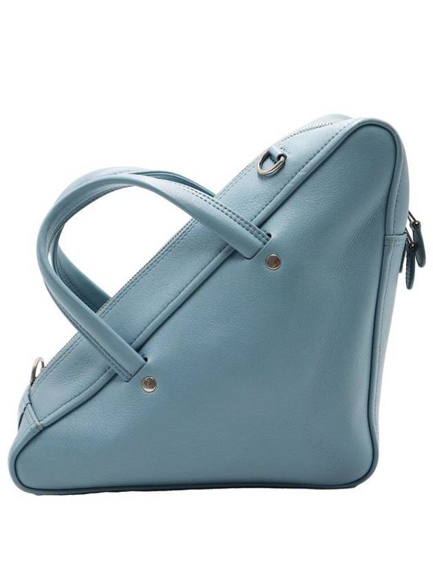 Women s Calfskin Leather Cross Bag Blue Balenciaga 476975 Sky Triangle Duffel Small 2WAY - BALENCIAGA - BALAAN 4