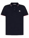 Small Logo Patch Short Sleeve Cotton Polo Shirt Navy - MONCLER - BALAAN 2