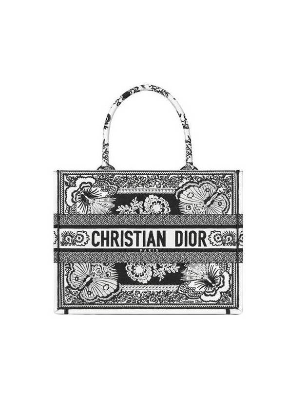 Butterfly Bandana Medium Book Tote Bag Black - DIOR - BALAAN 1