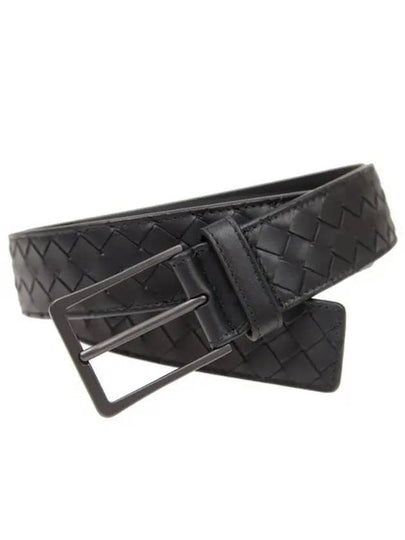 Intrecciato Leather Belt Black - BOTTEGA VENETA - BALAAN 2